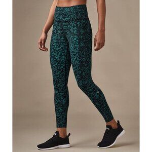 Lululemon Fast & Free 7/8 Tights Leggings Thrive Viridian Green Black Size 4